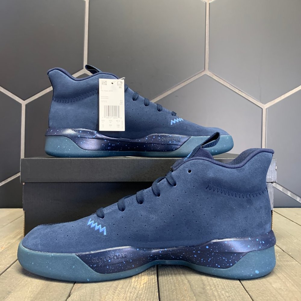 New Adidas Pro Next 2019 Navy Blue Basketball Shoe - Picture 2 of 7